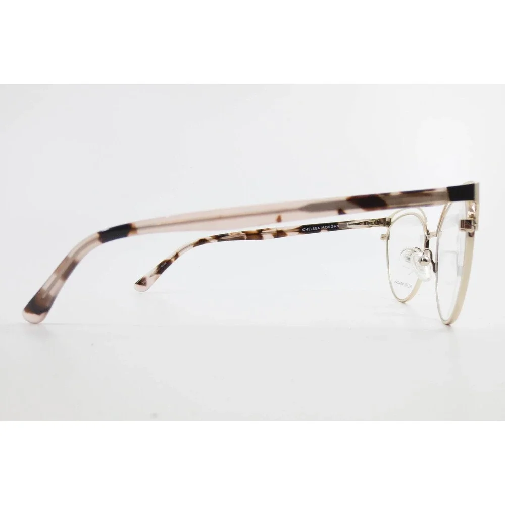 Chelsea Morgan CM 202415 Gold Tortoise Cat Eye Eyeglass Frames 53-18-140 Womens
